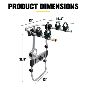 Fieryred 2 Bike Adjustable Bolt On Spare Tire Rack with 75 Pound Capacity, Black
