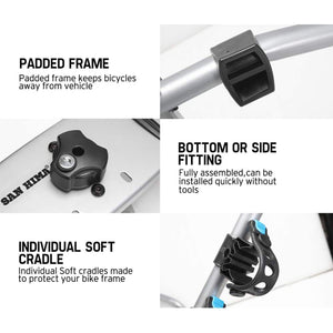 Fieryred 2 Bike Adjustable Bolt On Spare Tire Rack with 75 Pound Capacity, Black