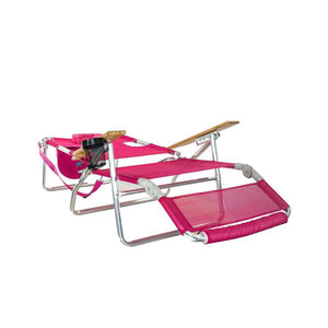 Ostrich The Altitude 3N1 High Back Outdoor Beach Lounge Chair w/Footrest, Pink