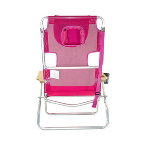 Ostrich The Altitude 3N1 High Back Outdoor Beach Lounge Chair w/Footrest, Pink