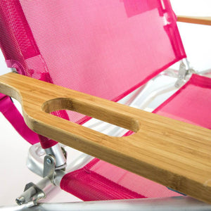 Ostrich The Altitude 3N1 High Back Outdoor Beach Lounge Chair w/Footrest, Pink