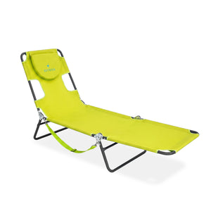 Ostrich The Original Chaise Lounge Facedown Beach Pool Tanning Chair, Lime Green