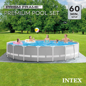 Intex 20ft x 52in Prism Frame Above Ground Swimming Pool Set with Filter Pump