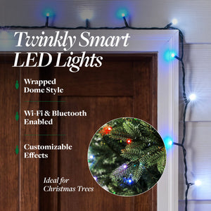 Home Heritage 16.3' Wrapped Dome Holiday Lights, App Control, 50 RGB LEDs,6 Pack
