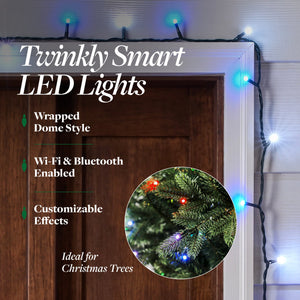 Home Heritage 33' Wrapped Dome Holiday Lights, App Control, 100 RGB LEDs, 4 Pack