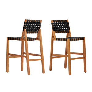 30.5 Inch Seat Height Outdoor Acacia Solid Wood Patio Side Chair
