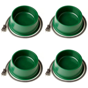 Farm Innovators QT 1 25 Watt 1 Qt Electric Heated Pet Water Bowl, Green (4 Pack)