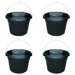 Farm Innovators FB 80R Rubber 3 Gallon Flat Back Heated Bucket 70 Watt (4 Pack) - TRAPSKI