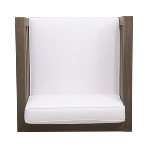 Outdoor Acacia Wood Patio Chair With Fabric Cushion
