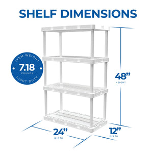 Gracious Living 4 Shelf Knect-A-Shelf Ventilated Storage Unit, White (3 Pack)