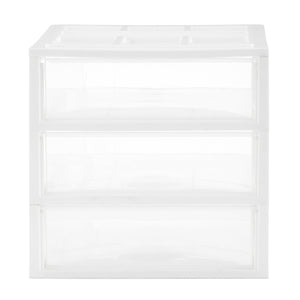 Gracious Living 3 Drawer Desktop Countertop Storage with Organizer Lid, White