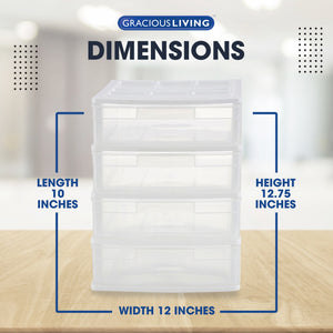 Gracious Living 4 Drawer Desktop Countertop Storage with Organizer Lid (3 Pack)
