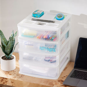 Gracious Living 4 Drawer Desktop Countertop Storage with Organizer Lid (3 Pack)