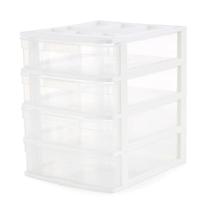 Gracious Living 4 Drawer Desktop Countertop Storage with Organizer Lid (3 Pack)