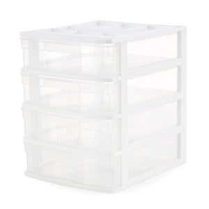 Gracious Living 4 Drawer Desktop Countertop Storage with Organizer Lid (3 Pack)
