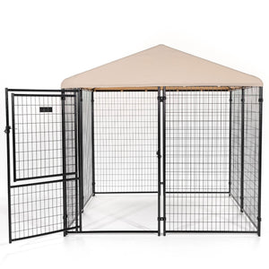 Lucky Dog STAY Series 8 x 8 x 6 Foot Roofed Steel Frame Executive Dog Kennel - TRAPSKI
