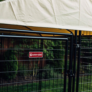 Lucky Dog STAY Series 8 x 8 x 6 Foot Roofed Steel Frame Executive Dog Kennel - TRAPSKI