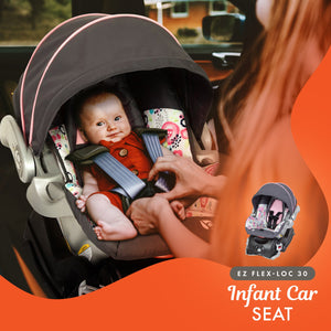 Baby Trend Skyview Lightweight Infant Car Seat Stroller Travel System, Pink