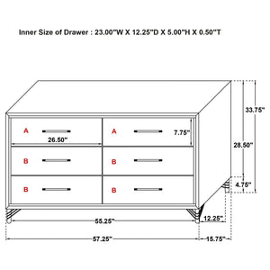 Malcolm - 6 Drawer Dresser Cabinet - Black