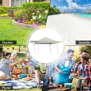 17 Feet x 10 Feet Foldable Pop Up Canopy with Adjustable Instant Sun Shelter