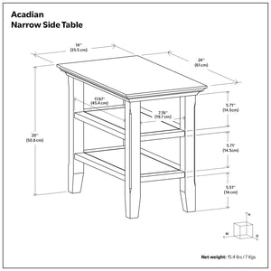 Acadian - Narrow Side Table - Rustic Brown