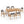 Outdoor 7 Pieces Rustic Patio Acacia Expandable Dining Set with Cushions