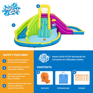 Bestway H2OGO! Funfinity Splash Kids Inflatable Mega Water Park with Air Blower