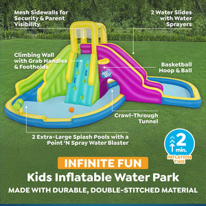 Bestway H2OGO! Funfinity Splash Kids Inflatable Mega Water Park with Air Blower