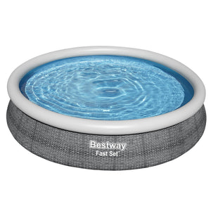 Bestway Fast Set 12'x30" Round Inflatable Outdoor Above Ground Swimming Pool Set