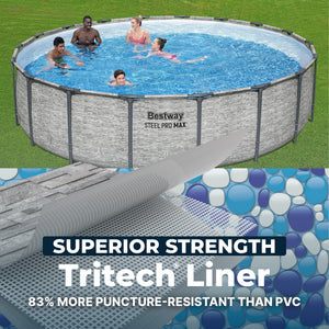 Bestway Steel Pro MAX 18'x48" Round Above Ground Swimming Pool with Pump & Cover
