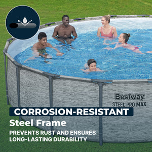 Bestway Steel Pro MAX 18'x48" Round Above Ground Swimming Pool with Pump & Cover