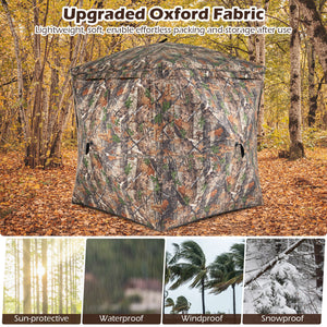 270° See Through Hunting Blind Tent with Silent Magnetic Door