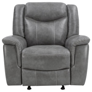 Encino - Upholstered Padded Arm Glider Recliner - Gray