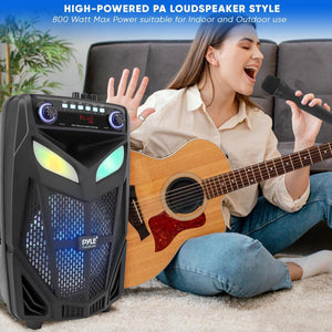 Pyle Multi Purpose 600 Watt Bluetooth Boombox Speaker System with LED Lights