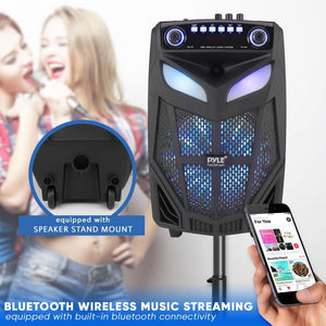 Pyle Multi Purpose 600 Watt Bluetooth Boombox Speaker System with LED Lights