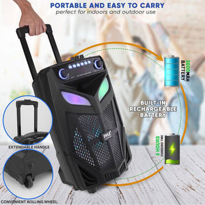 Pyle Multi Purpose 600 Watt Bluetooth Boombox Speaker System with LED Lights