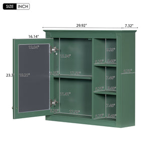 Wall Mounted Medicine Cabinet With Mirror and 3 Open Shelves