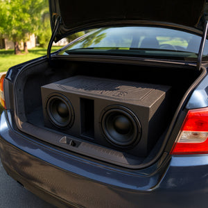 QPower QBOMB12VL Dual 12 Inch Vented Ported Car Subwoofer Sub Box Enclosure