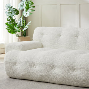 87.4-Inch Cloud Series Minimalist Button-Tufted Square Arm Three-Seater Sofa