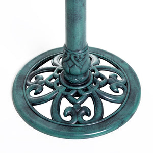 Outsunny 28'' Bird Bath Outdoor Resin Decor with Fleur De Lis Pattern