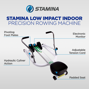 Stamina Products 35-1205 Low Impact Indoor Home Fitness Precision Rowing Machine