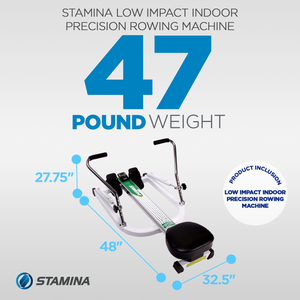 Stamina Products 35-1205 Low Impact Indoor Home Fitness Precision Rowing Machine