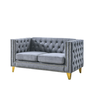 Upholstered Couch Sofa With Button Tufting For Living Room