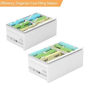 Aobabo 28.25 Inch Locking 2 Drawer Metal Office Storage Filing Cabinet, White