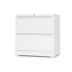 Aobabo 28.25 Inch Locking 2 Drawer Metal Office Storage Filing Cabinet, White