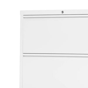 Aobabo 28.25 Inch Locking 2 Drawer Metal Office Storage Filing Cabinet, White