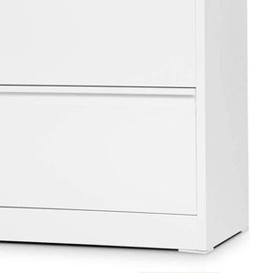 Aobabo 28.25 Inch Locking 2 Drawer Metal Office Storage Filing Cabinet, White