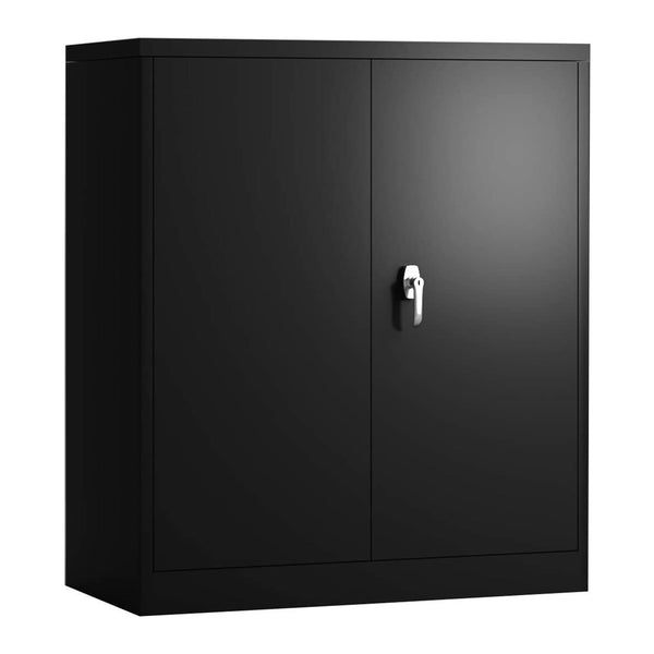 Aobabo 42 Inch Locking Metal Storage Cabinet with 2 Adjustable Shelves, Black