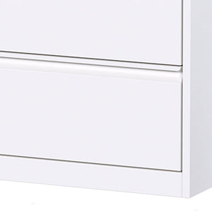 Aobabo 35" Locking 2 Drawer Metal Office Storage Organizer Filing Cabinet, White