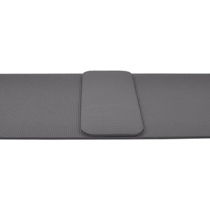 BalanceFrom Fitness GoYoga+ 71x24in Exercise Yoga Mat w/Knee Pad & Strap, Gray